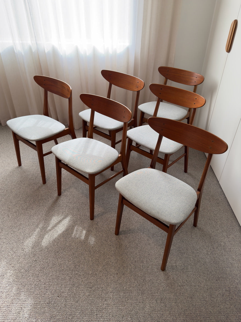 Set of Six Farstrup #210 Teak Dining Chairs