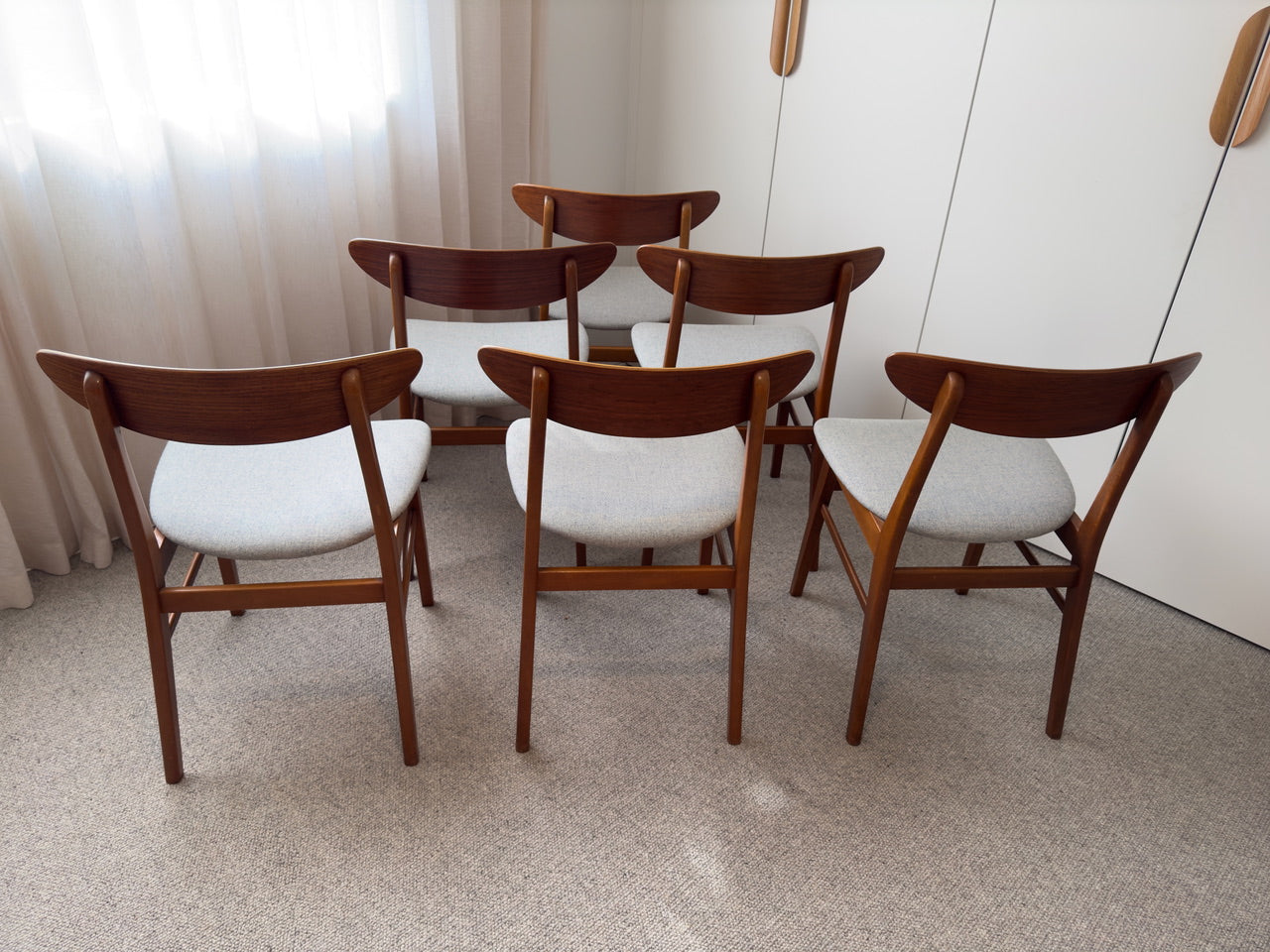 Set of Six Farstrup #210 Teak Dining Chairs