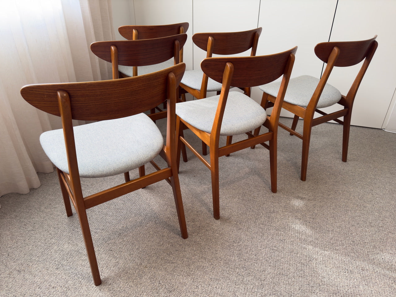 Set of Six Farstrup #210 Teak Dining Chairs