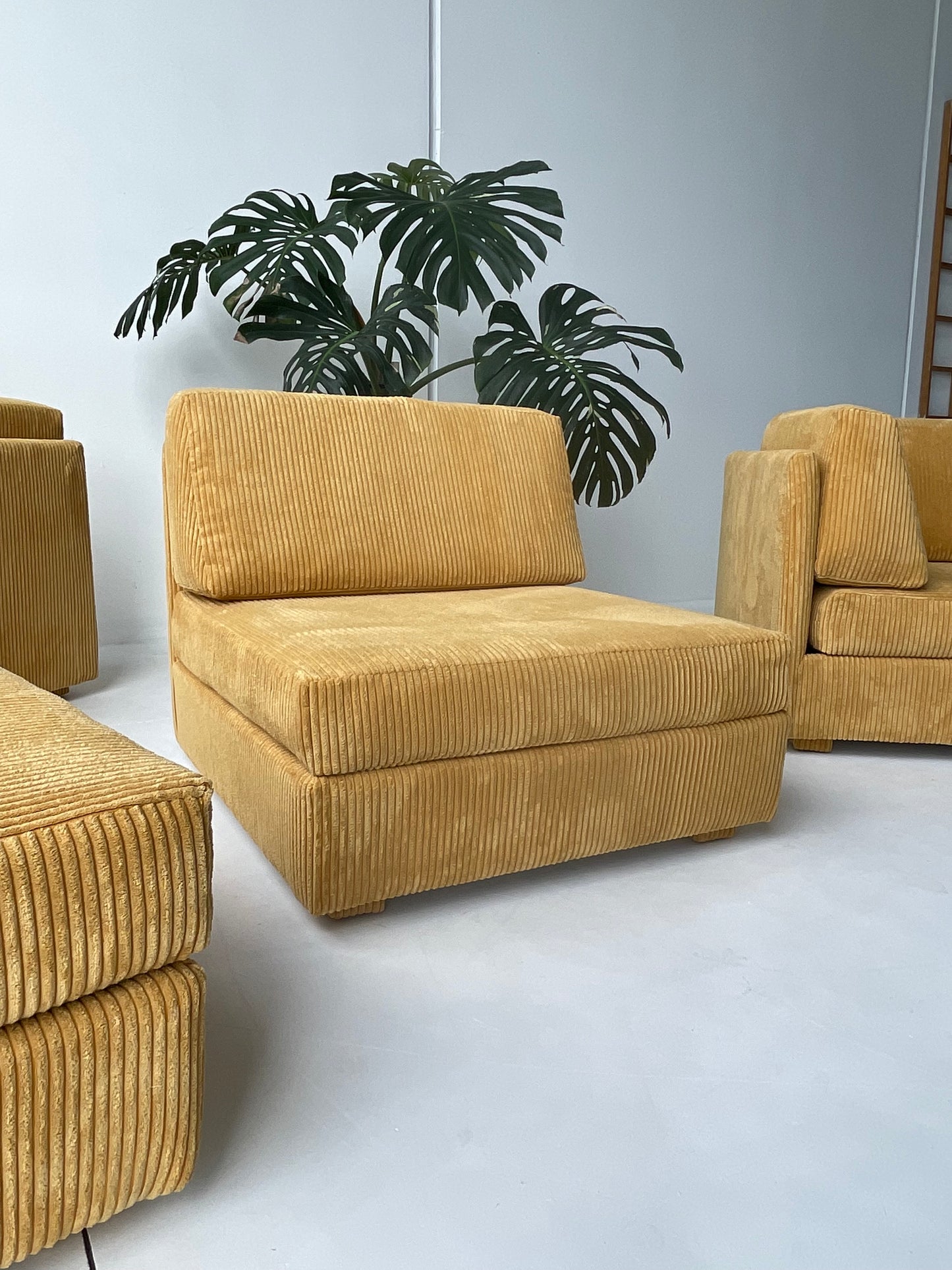 Yellow Corduroy Modular Sofa