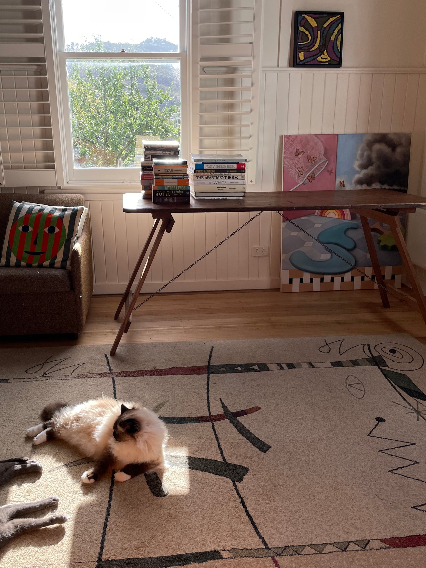 Vintage timber trestle table