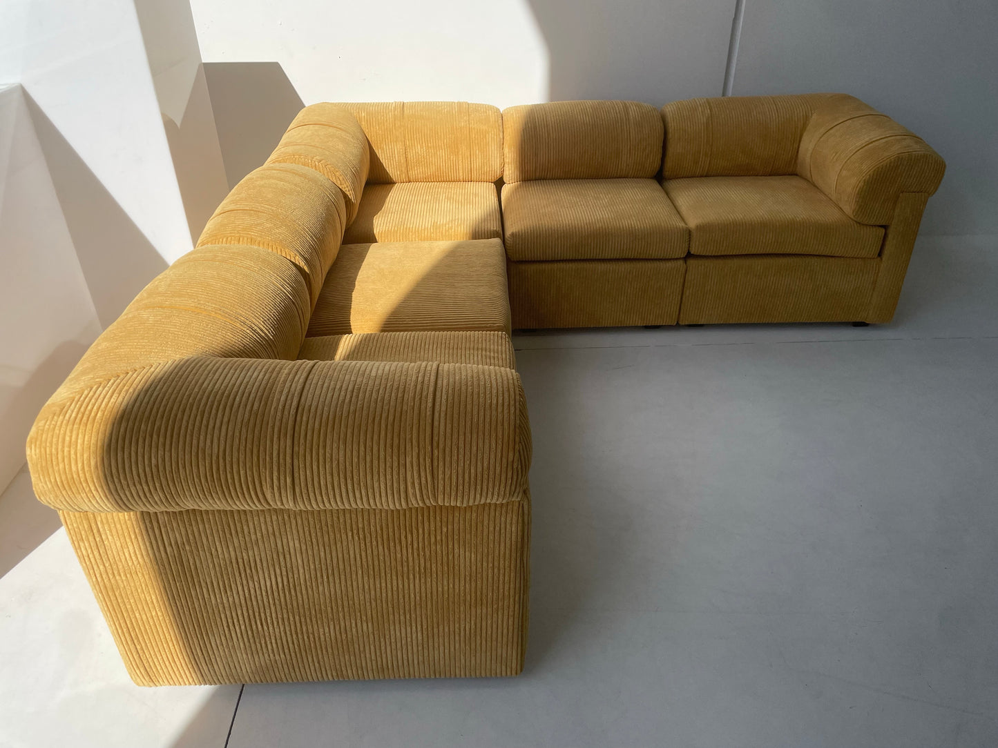 Yellow Corduroy Modular Sofa