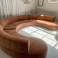 Bespoke Blush Velvet Curved Modular Sofa