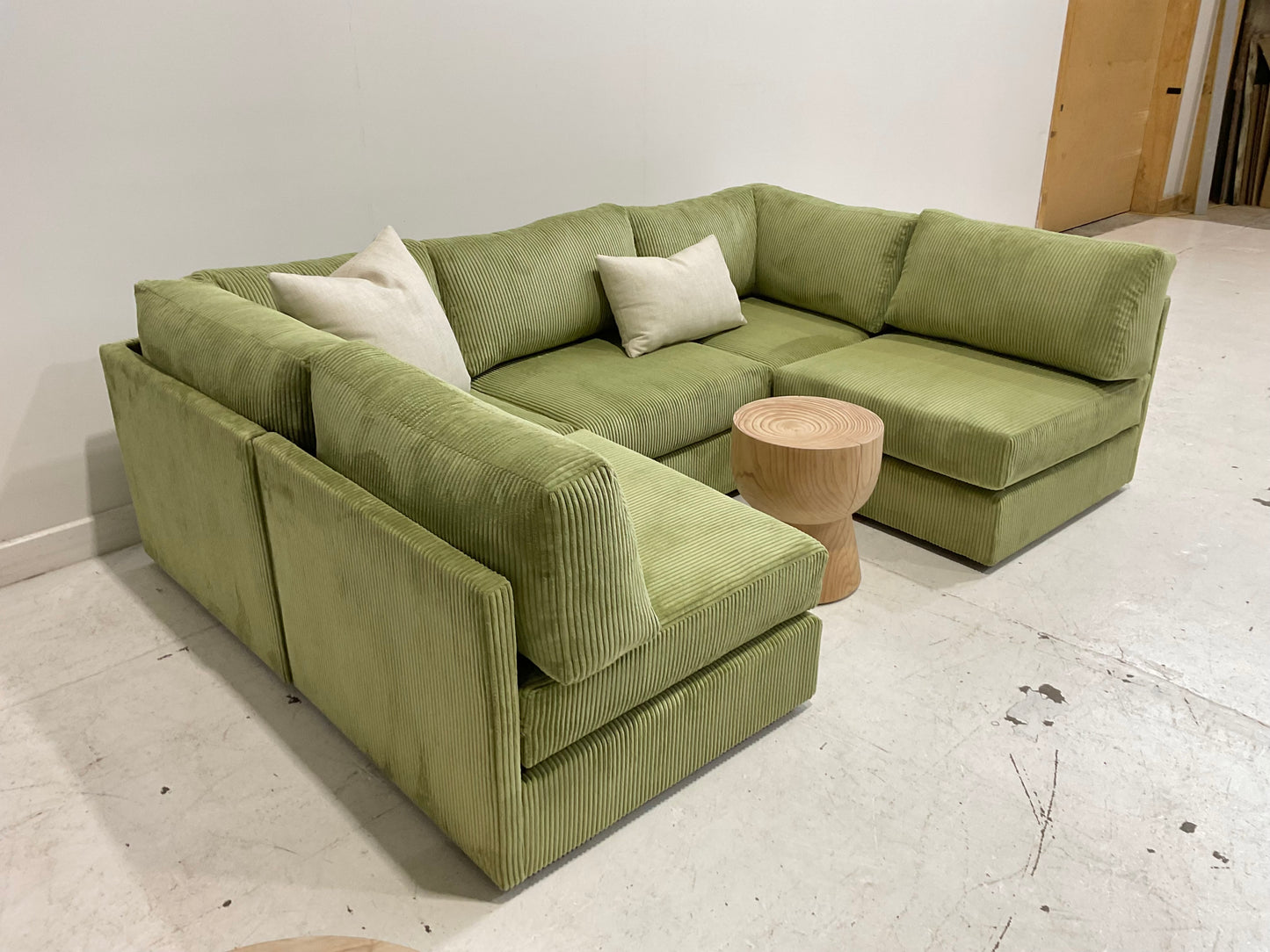 Custom Order - Green Modular Corduroy Sofa