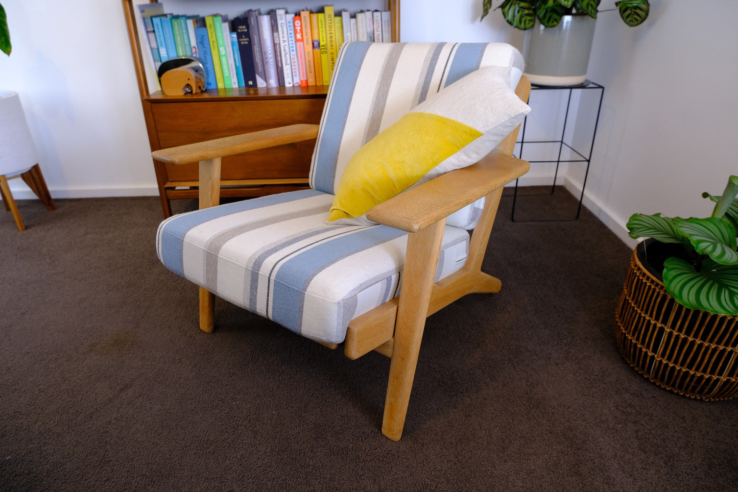 Vintage Hans Wegner Plank Chair and Footstool