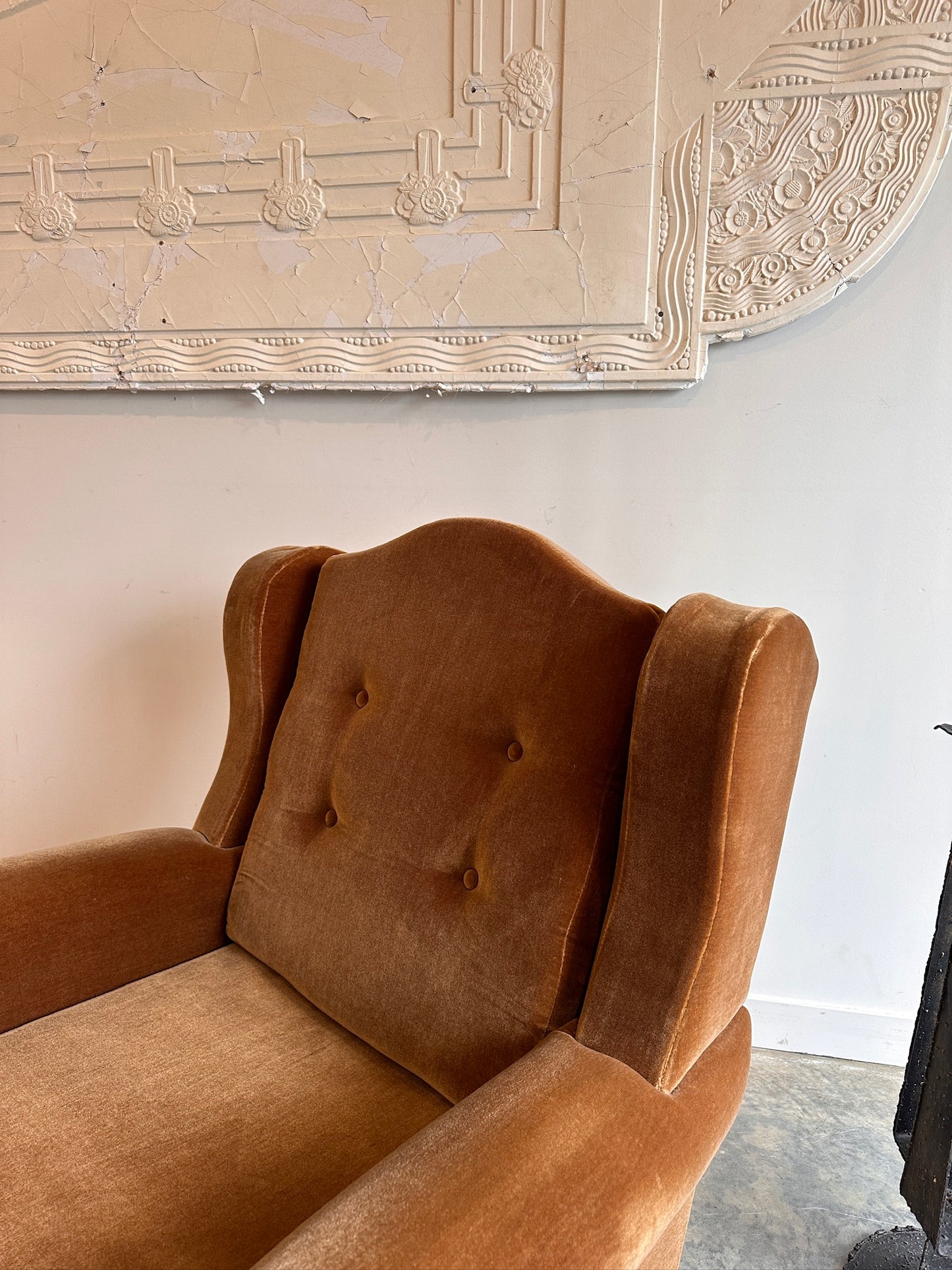 Classic 60's Caramel Velvet Armchairs