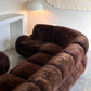 Italian Mid Century Vintage Chocolate Velvet Lounge Suite + Armchair