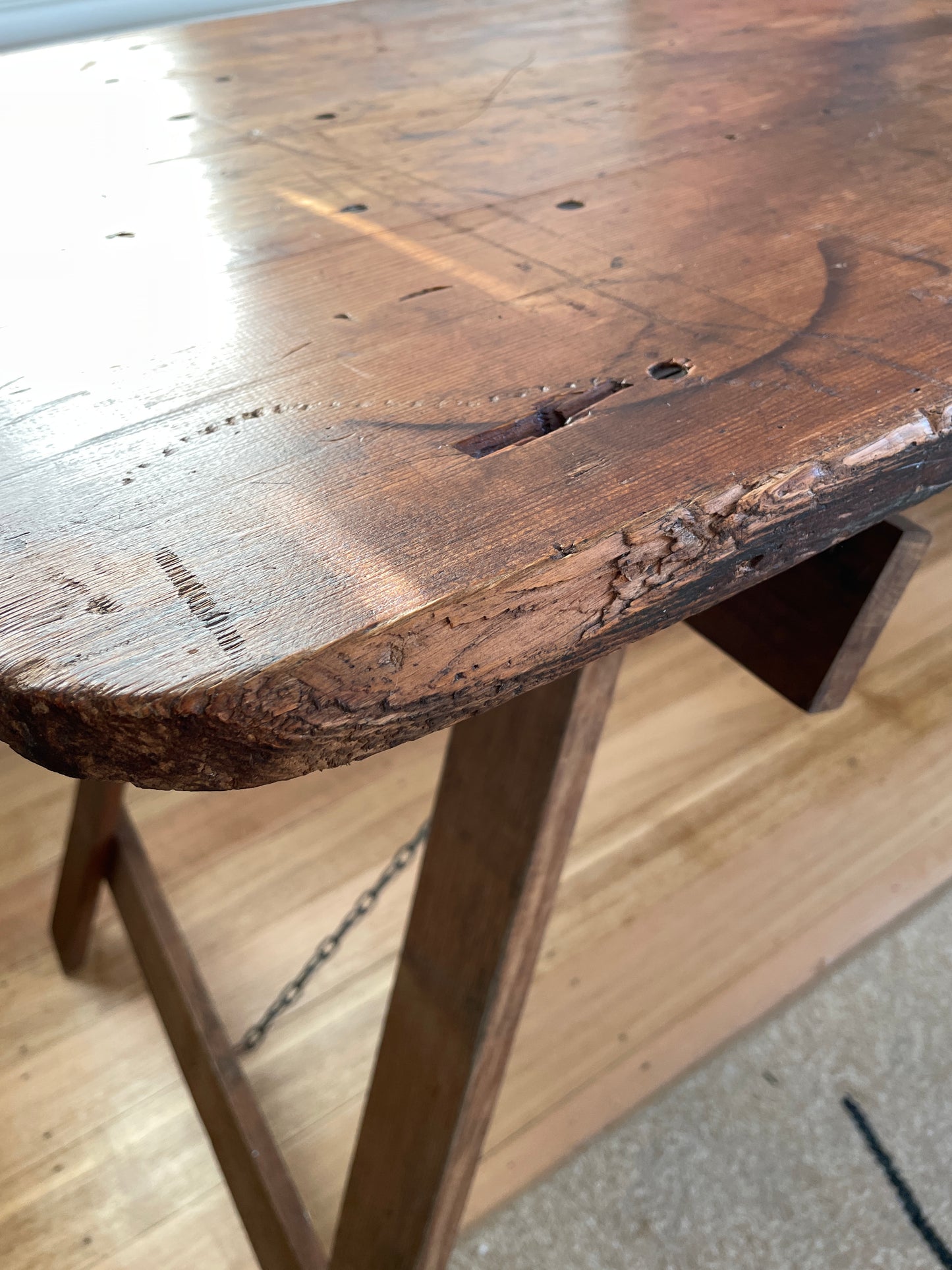 Vintage timber trestle table