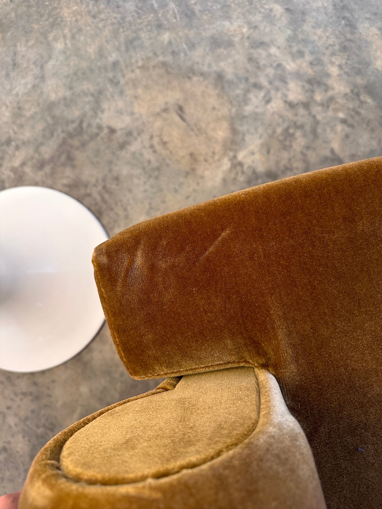 Classic 60's Caramel Velvet Armchairs