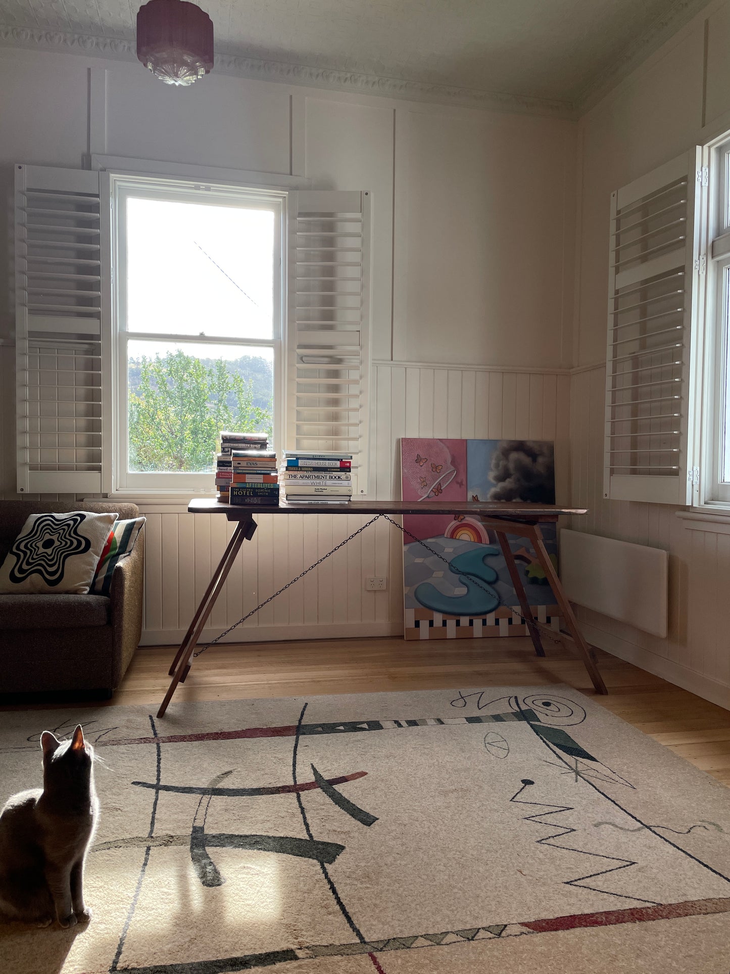 Vintage timber trestle table