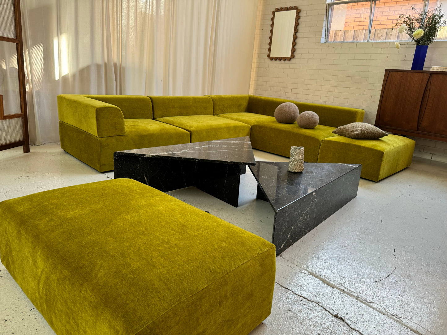 Bespoke Chartruese Block Modular Sofa Set