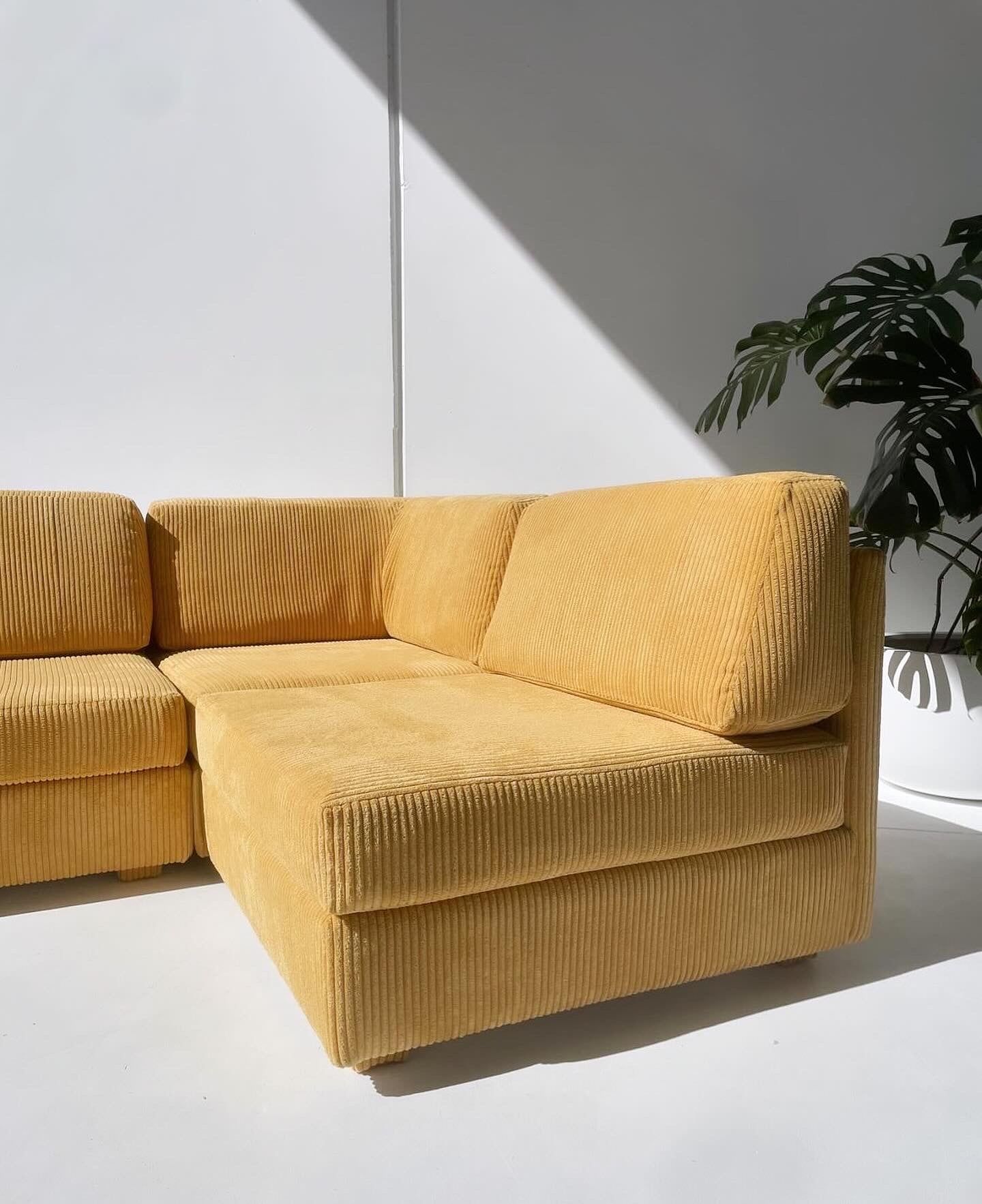 Yellow Corduroy Modular Sofa