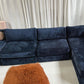 Bespoke Curved Navy Chenille Modular Sofa