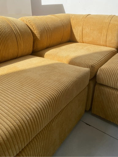 Yellow Corduroy Modular Sofa