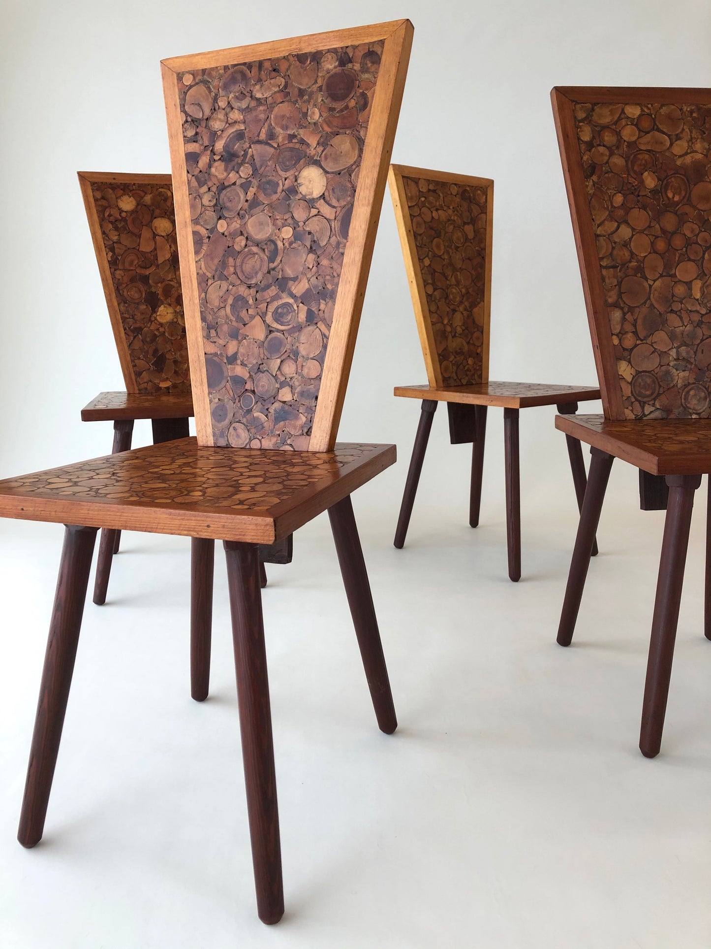 Set of Four Handcrafted Vintage Dining Chairs