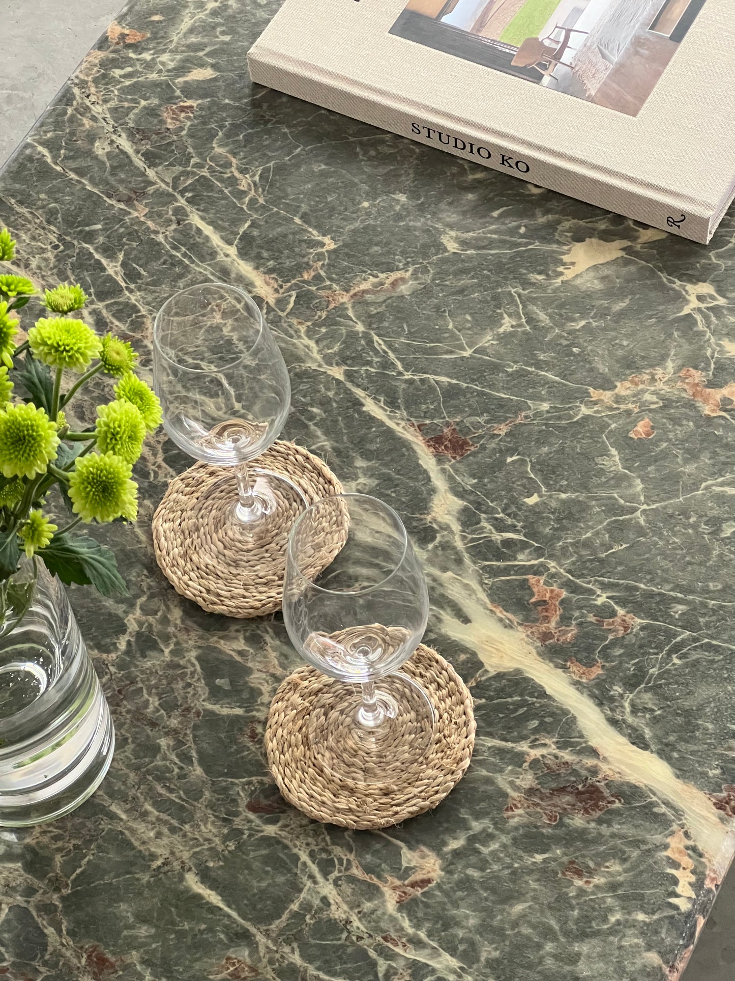 Vintage Green Marble Coffee Table