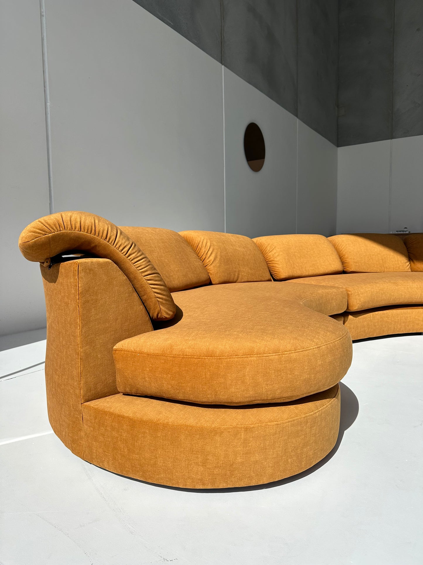 Curved Toffee Sofa