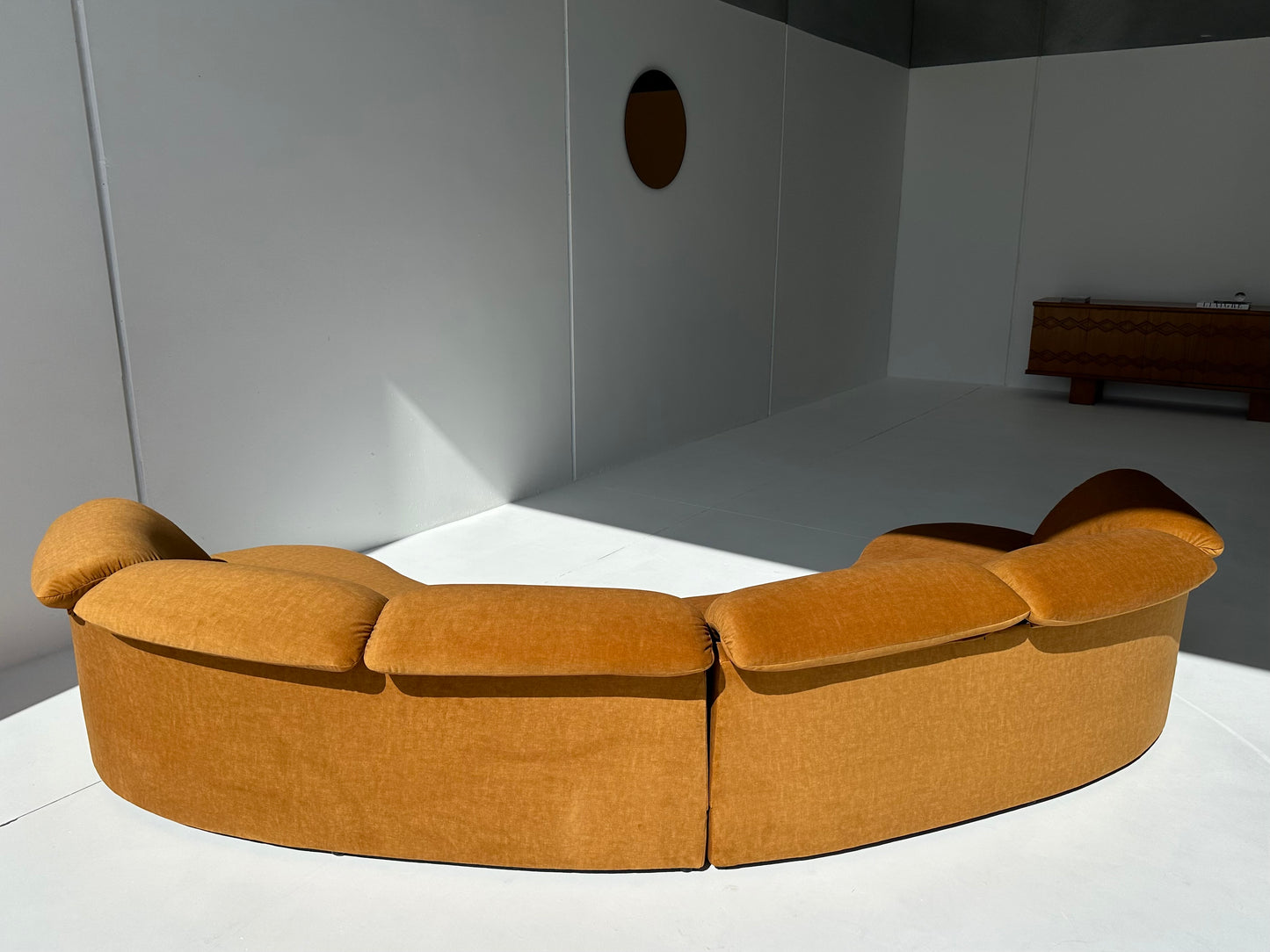 Curved Toffee Sofa