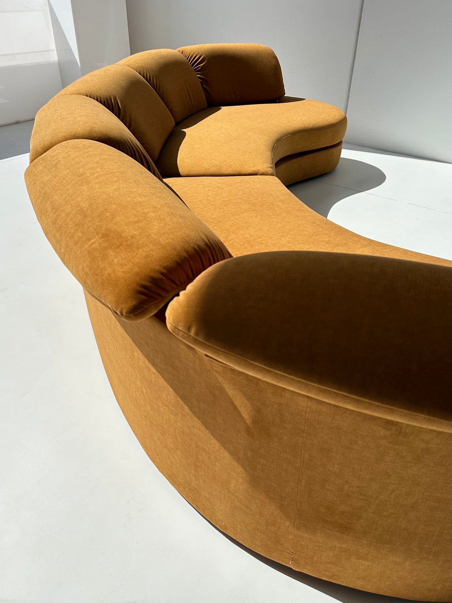 Curved Toffee Sofa