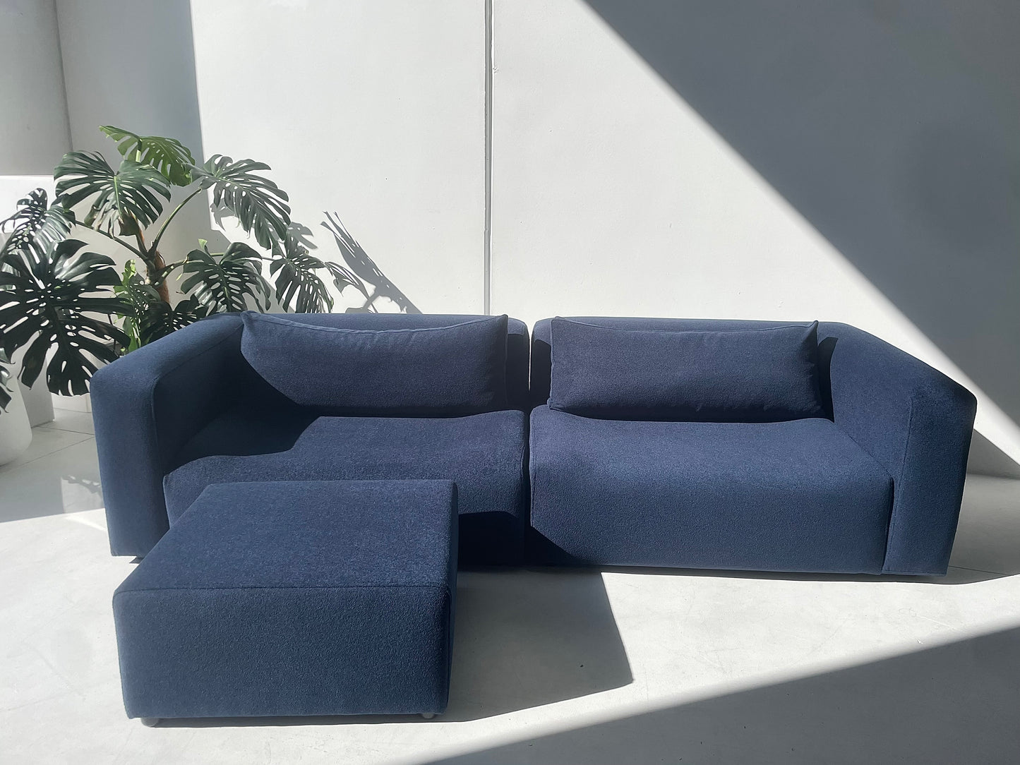 Bespoke Blue Sofa & Ottoman