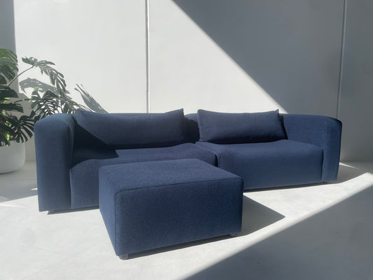 Bespoke Blue Sofa & Ottoman