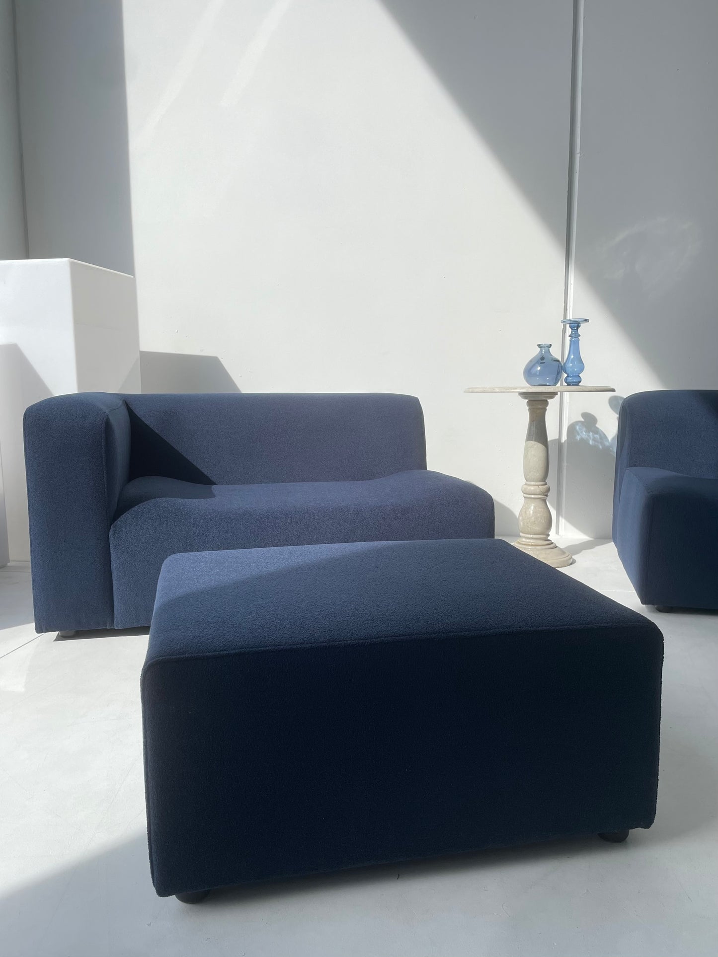 Bespoke Blue Sofa & Ottoman