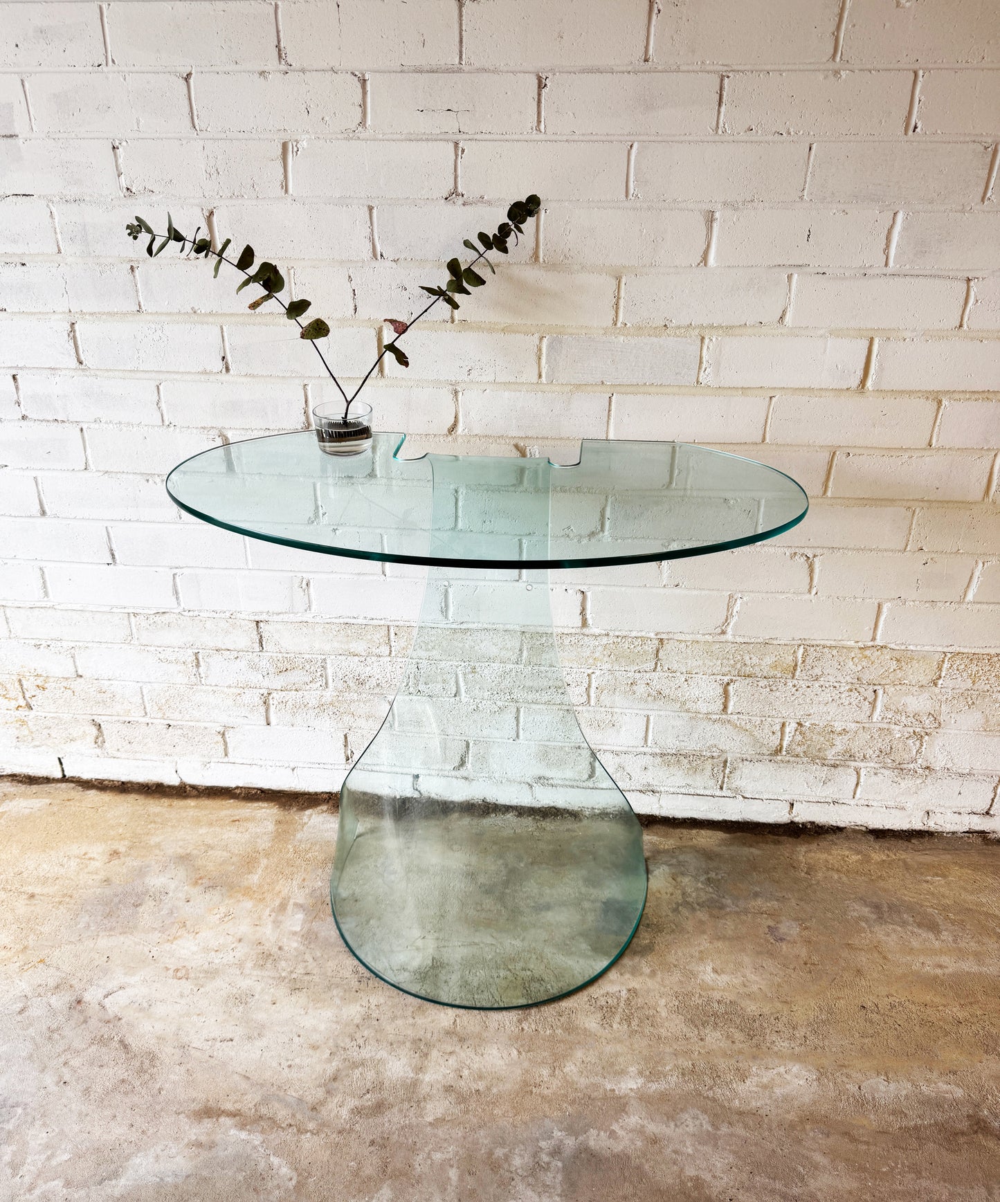 Vintage 1970's Fiam Glass Italian Console Table