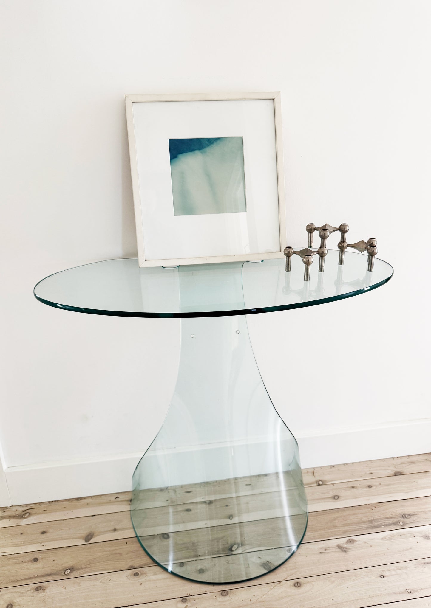 Vintage 1970's Fiam Glass Italian Console Table