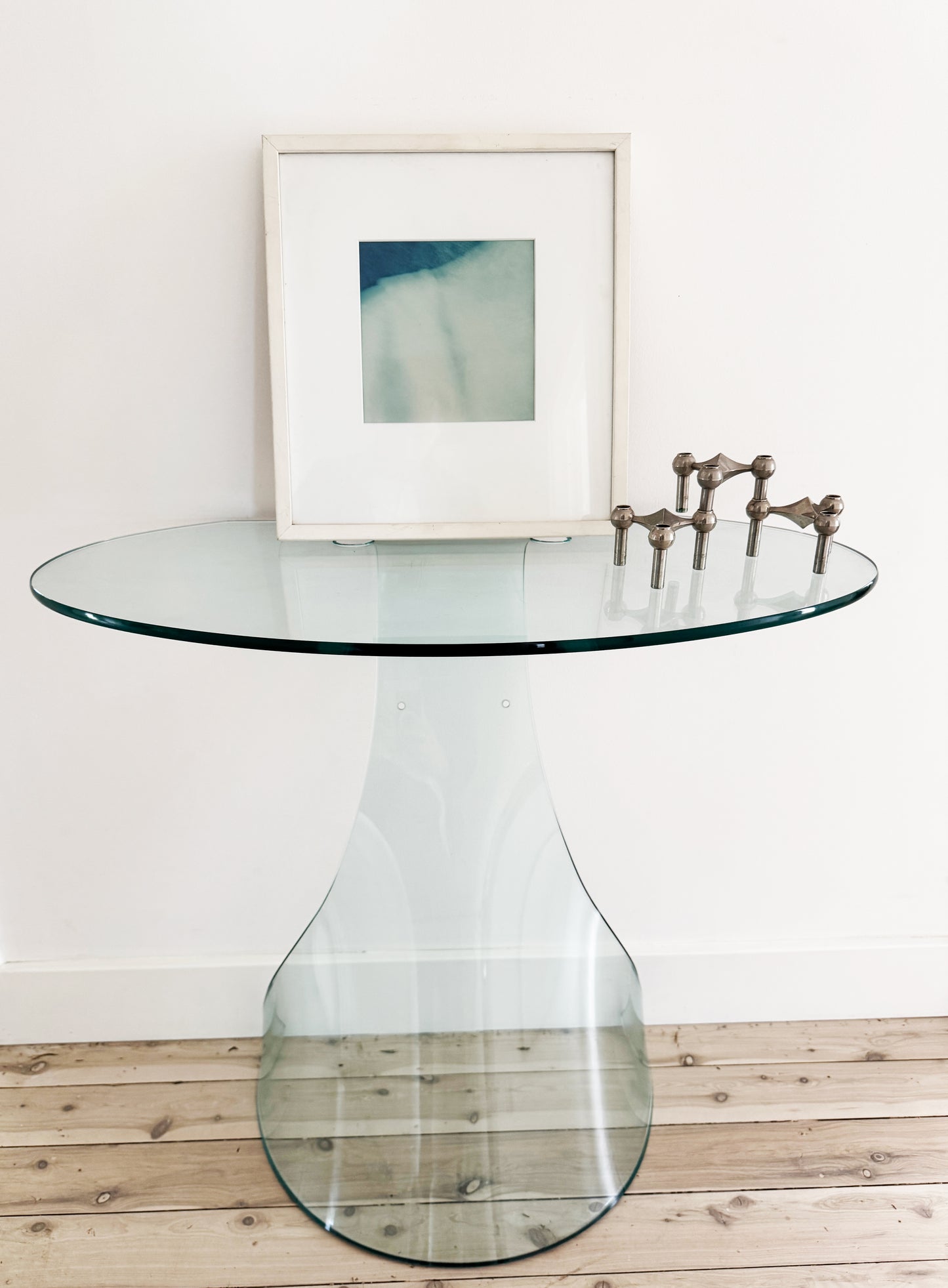 Vintage 1970's Fiam Glass Italian Console Table