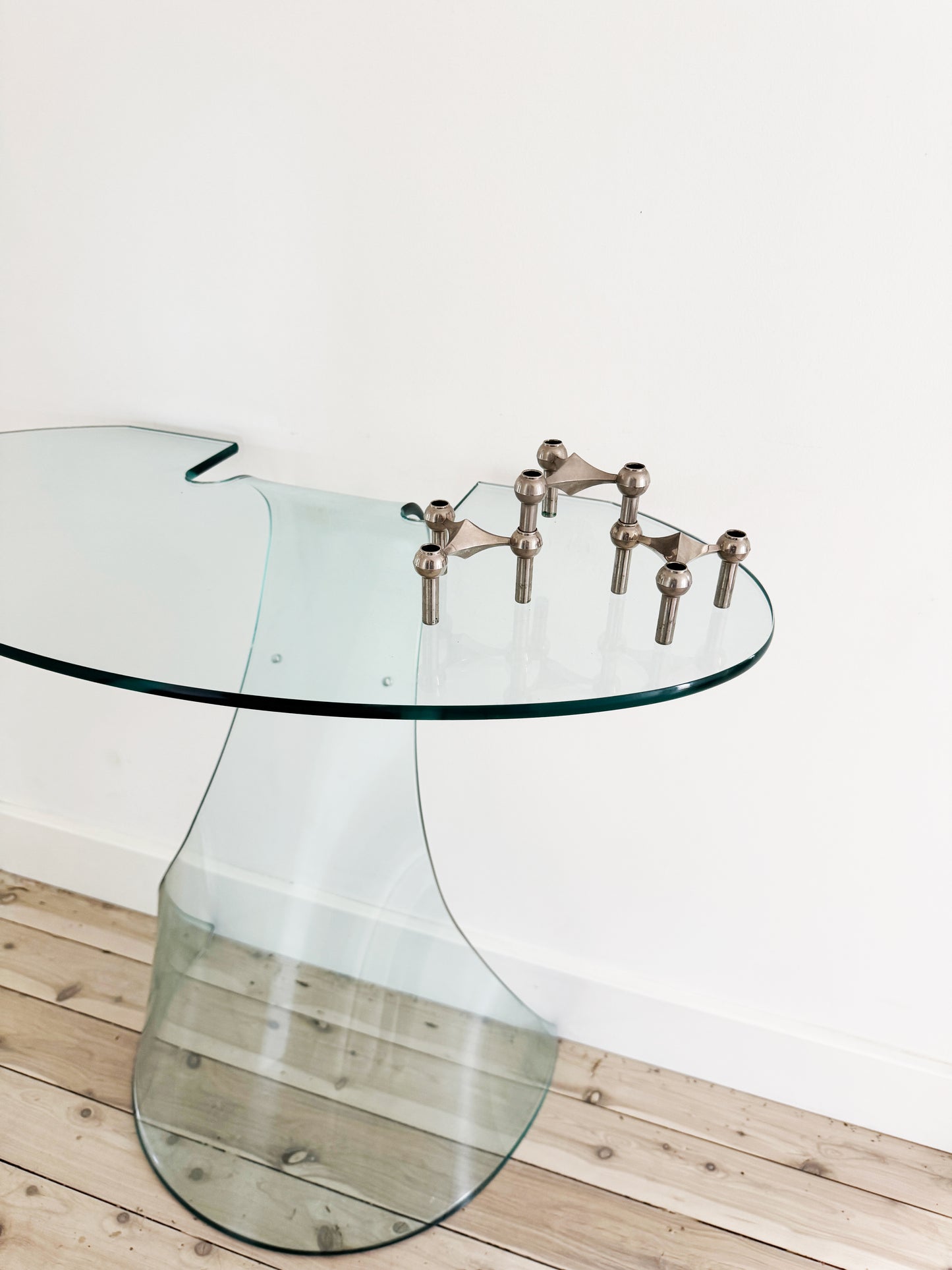 Vintage 1970's Fiam Glass Italian Console Table