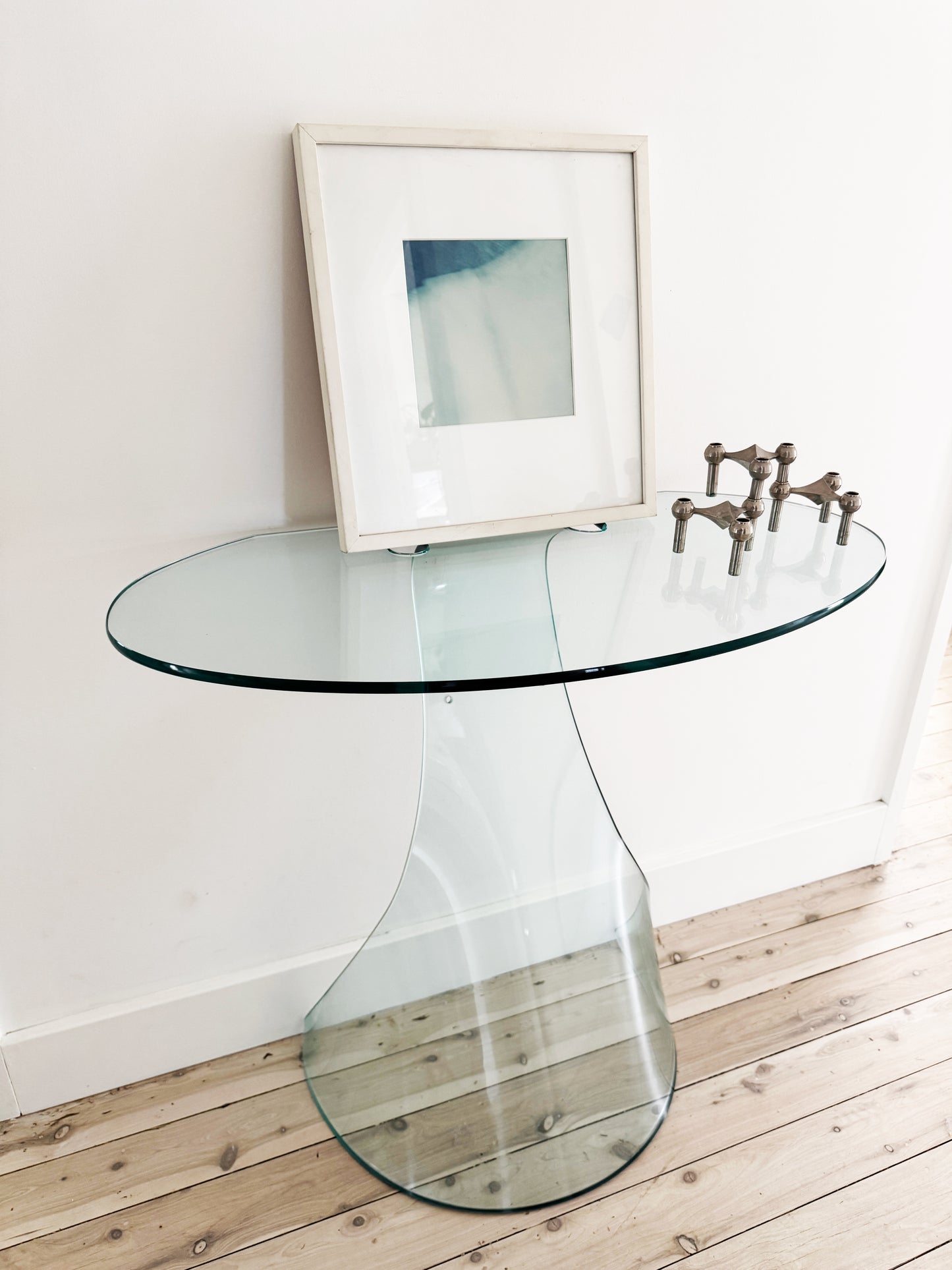 Vintage 1970's Fiam Glass Italian Console Table