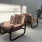 Brown Tubular Armchair - Two Available