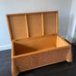 Vintage Draped Wicker Coffee Table / Chest