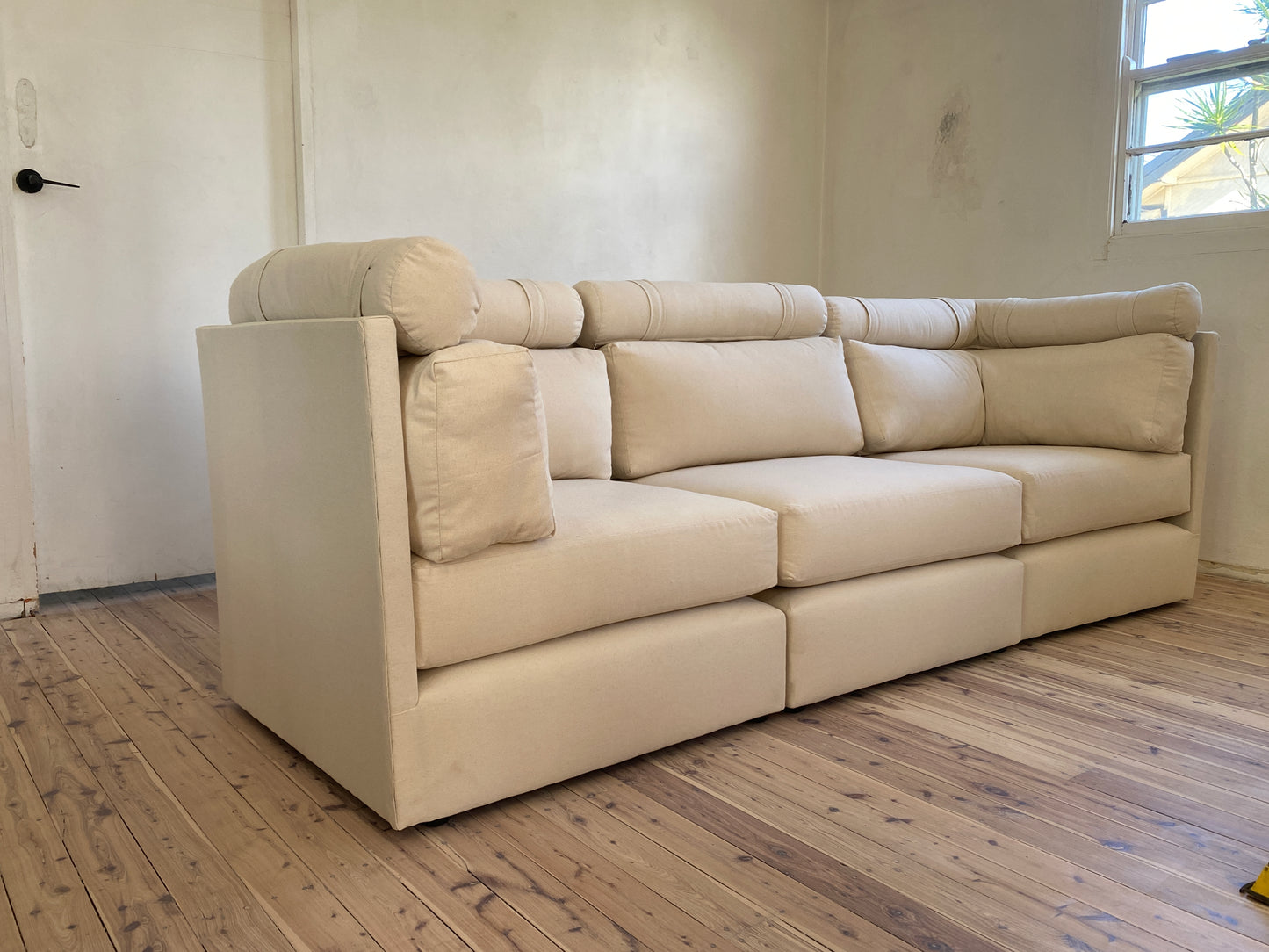 Large 10 Piece 1970's Modular Sofa - Recovered