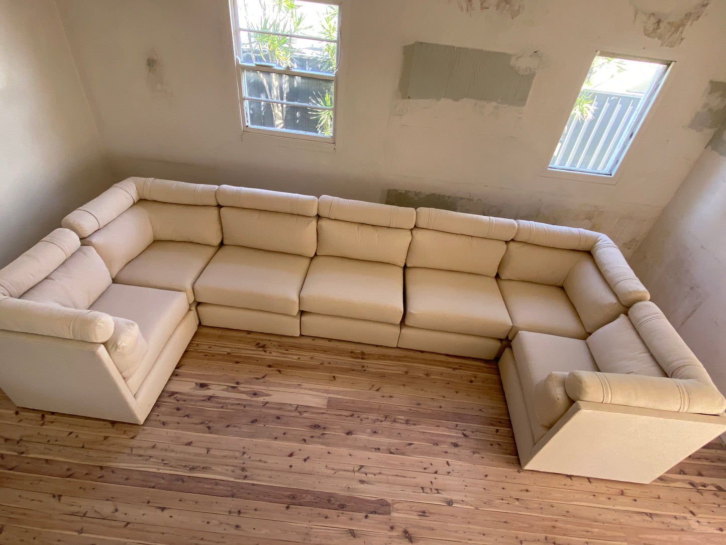 Large 10 Piece 1970's Modular Sofa - Recovered