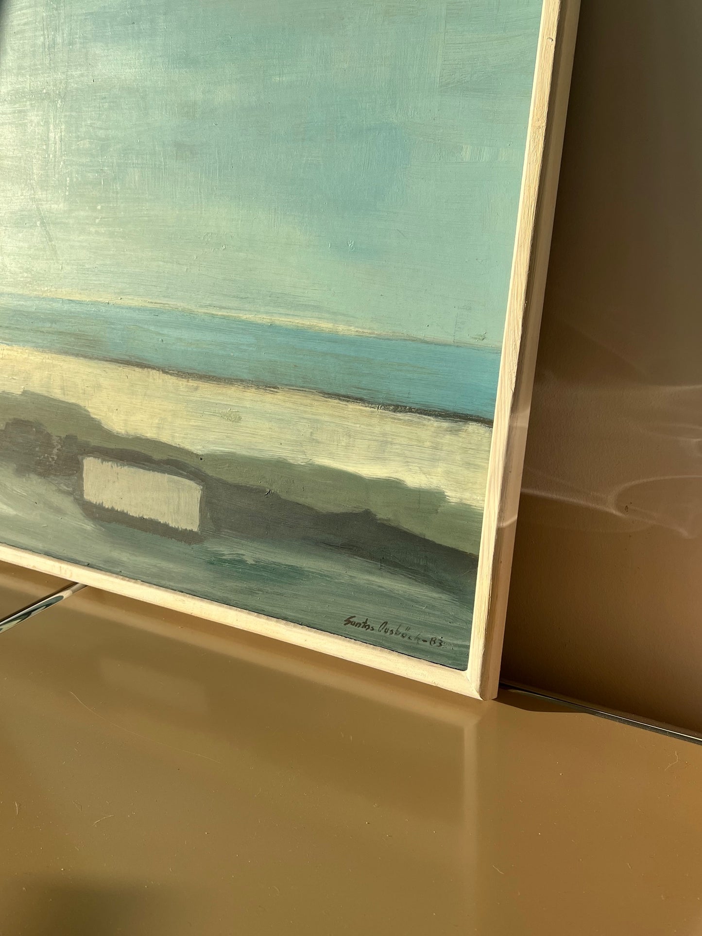 Vintage modernist landscape beach painting