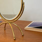 Mid Century Swedish Brass Table Mirror