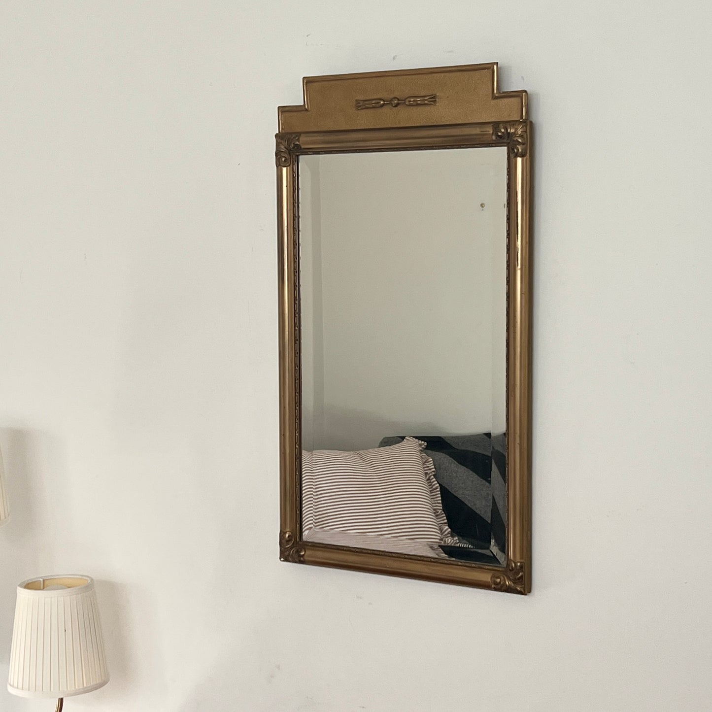 1920s Swedish Mirror with Sheaf-of-Wheat Detailing