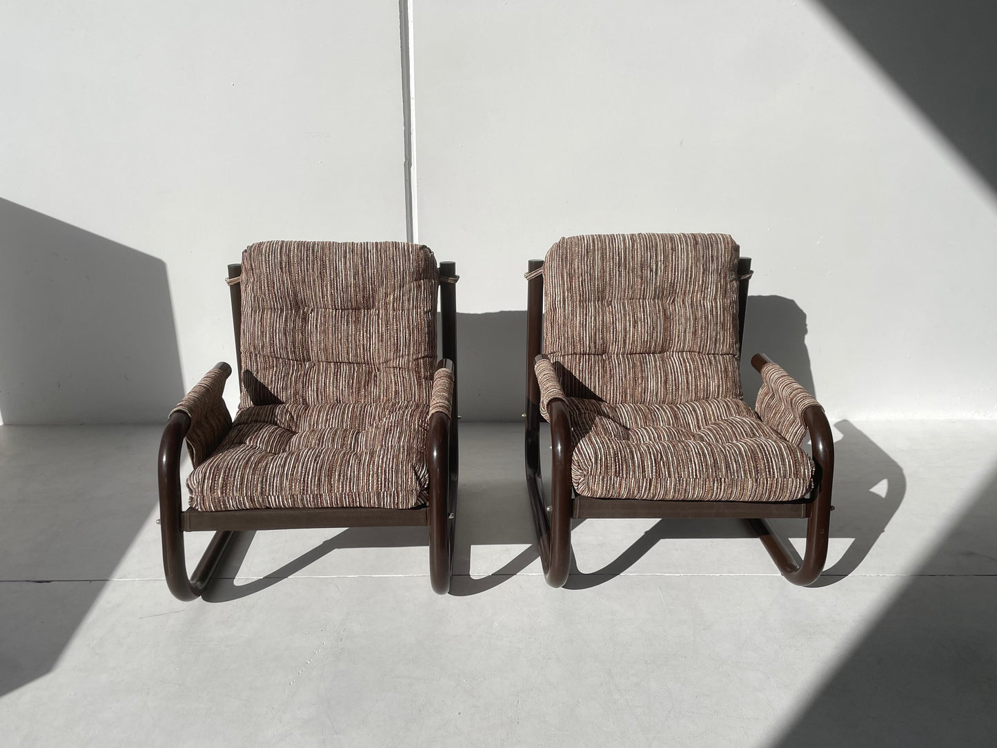 Brown Tubular Armchair - Two Available