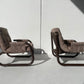 Brown Tubular Armchair - Two Available