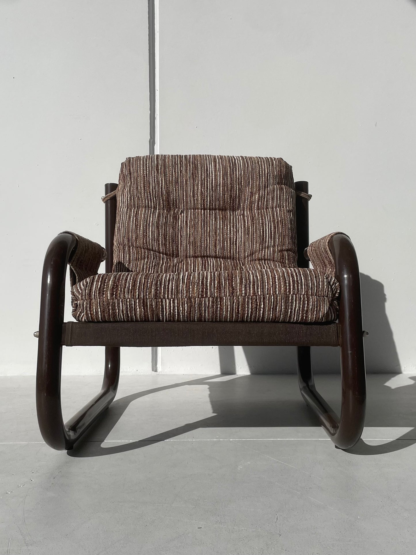 Brown Tubular Armchair - Two Available