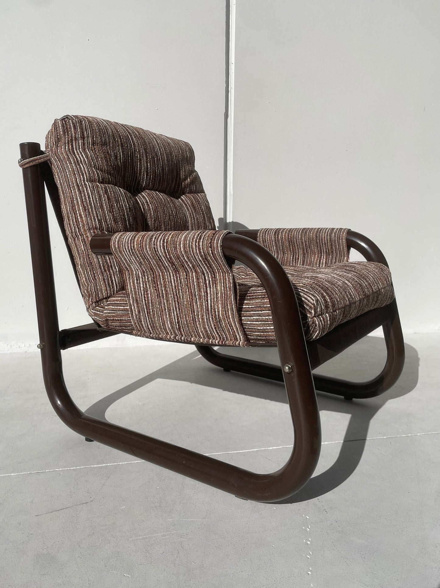 Brown Tubular Armchair - Two Available