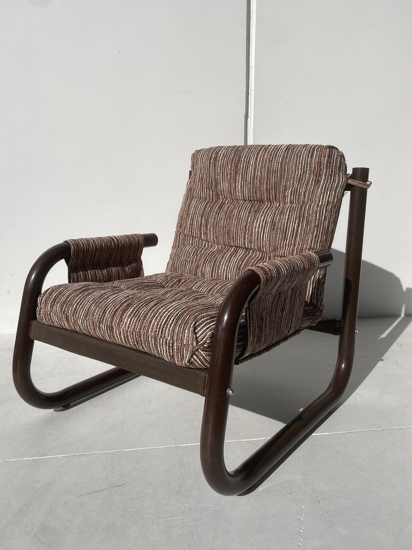 Brown Tubular Armchair - Two Available