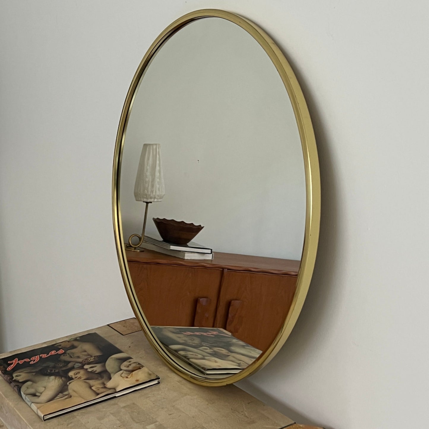 Large Vintage Italian Brass Mirror