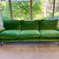 Green Velvet Retro Sofa - Four Seater