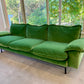 Green Velvet Retro Sofa - Four Seater