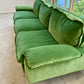 Green Velvet Retro Sofa - Four Seater