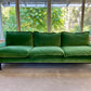 Green Velvet Retro Sofa - Four Seater