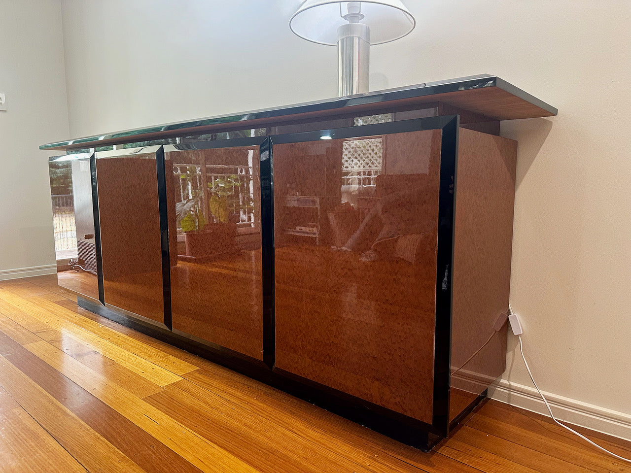 Vintage High Gloss Burl Sideboard