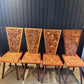 Set of Four Handcrafted Vintage Dining Chairs